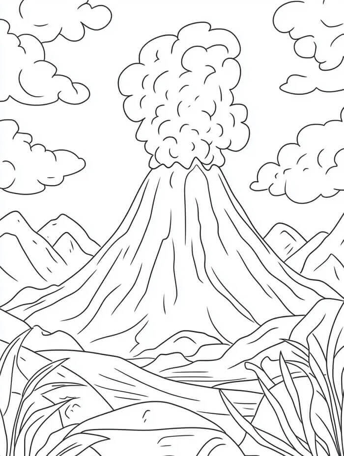 Vulkan kostenlos ausmalbilder