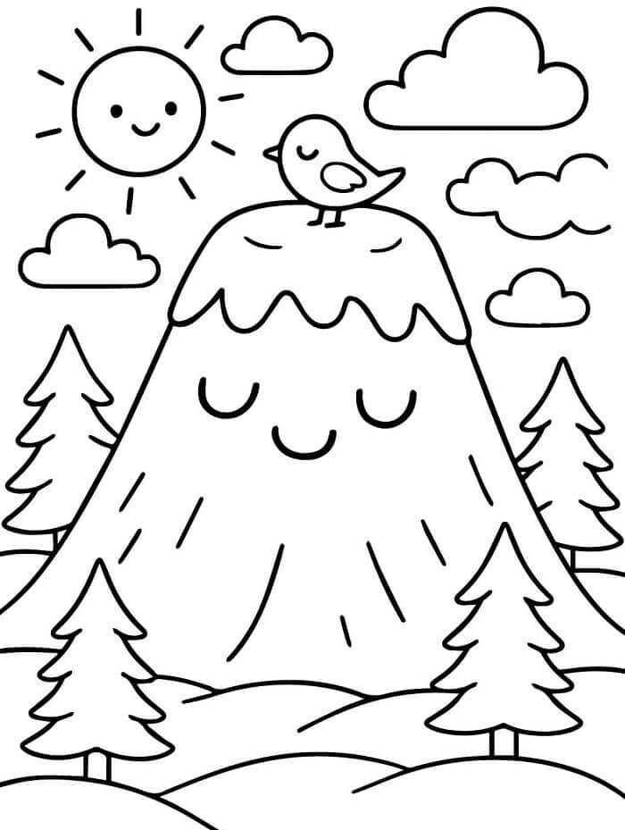 Vulkan zum Drucken ausmalbilder