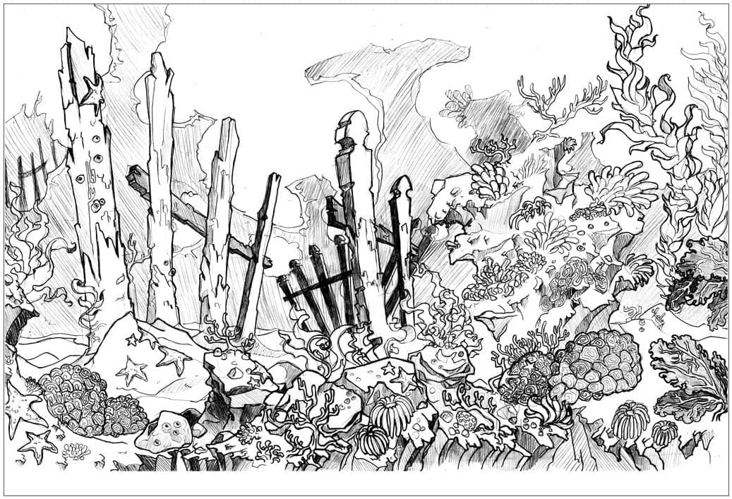 Waldbild gratis ausmalbilder