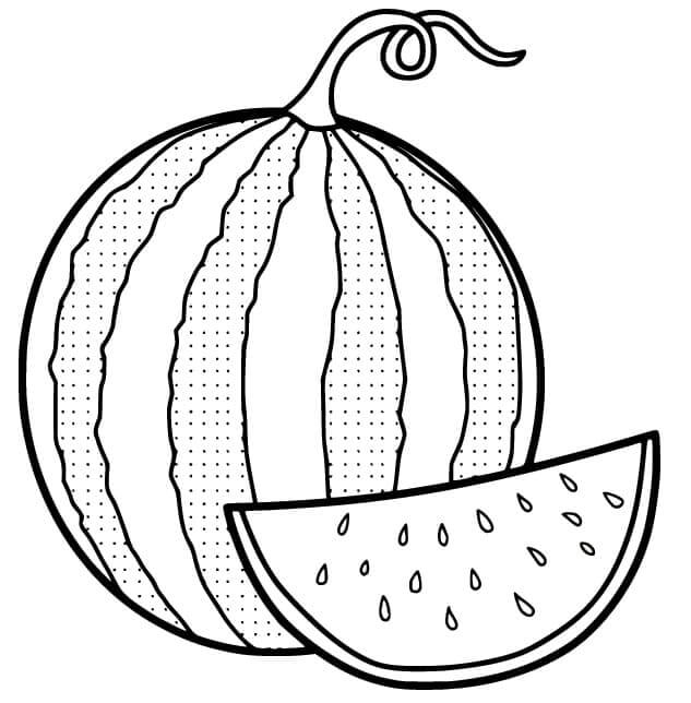 Wassermelone für 4-jährige Kinder ausmalbilder