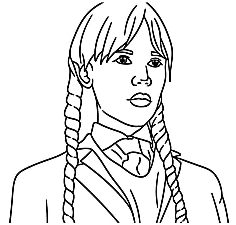 Wednesday druckbereit ausmalbilder