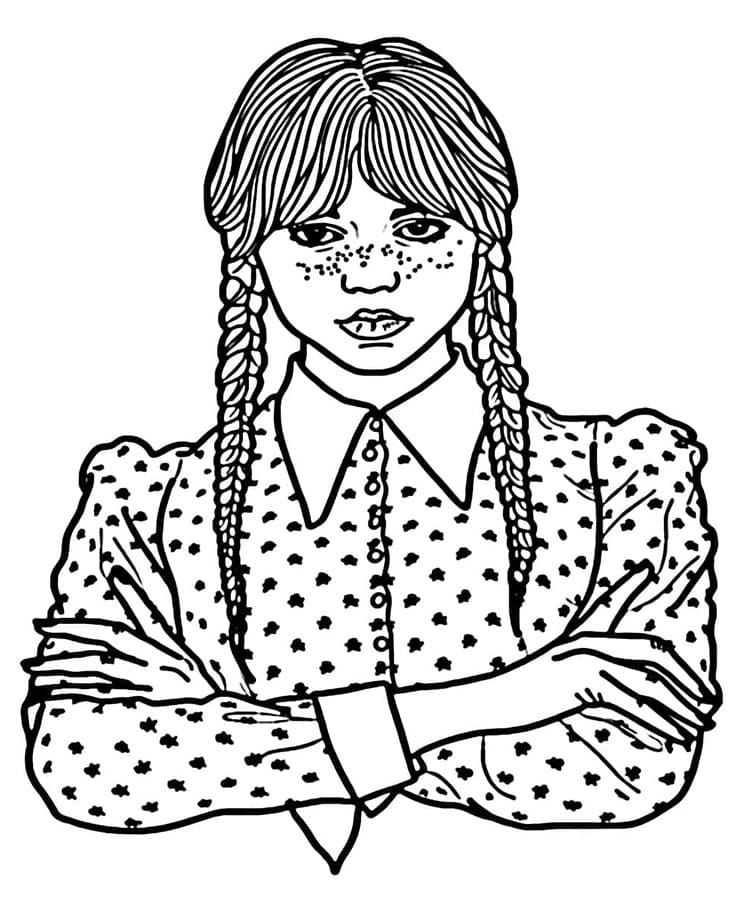 Wednesday gratis ausmalbilder