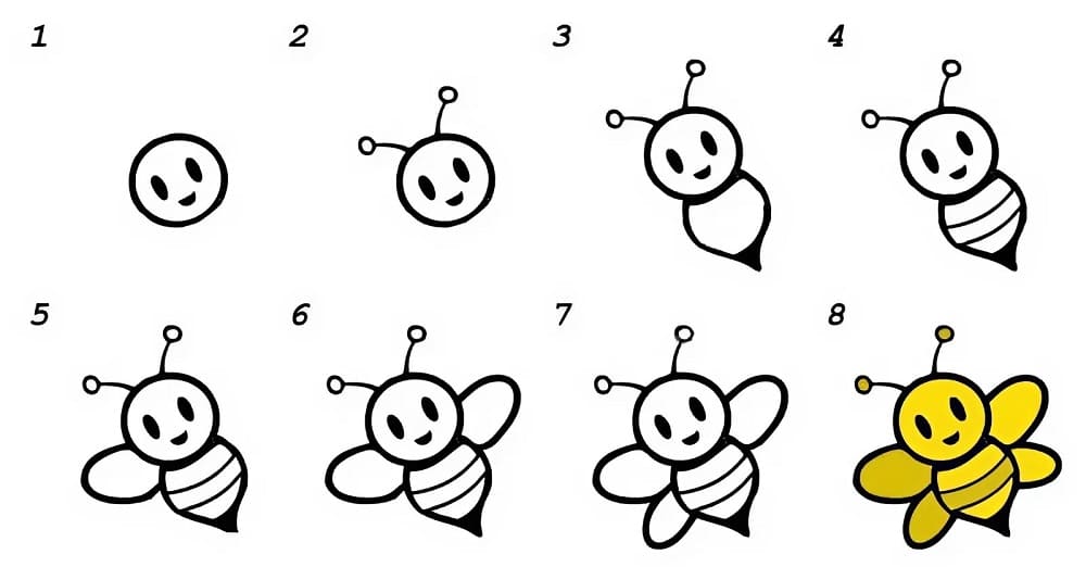 Wie zeichnet man eine Biene