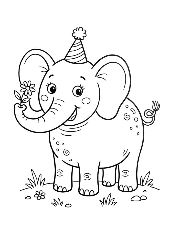 Wilder Elefant ausmalbilder