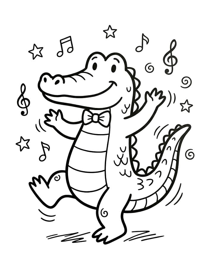 Wildes Krokodil ausmalbilder