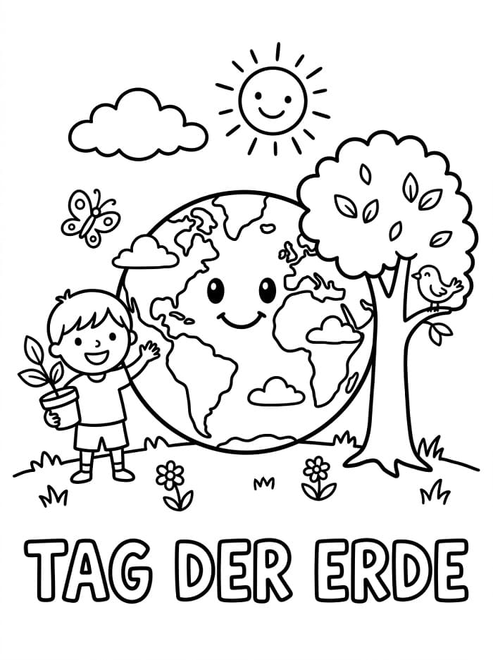 Wunderbarer Tag der Erde ausmalbilder