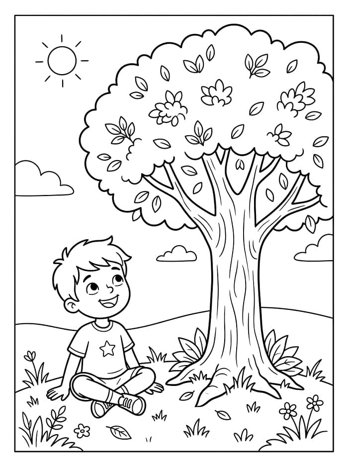 Wundervoller Baum ausmalbilder