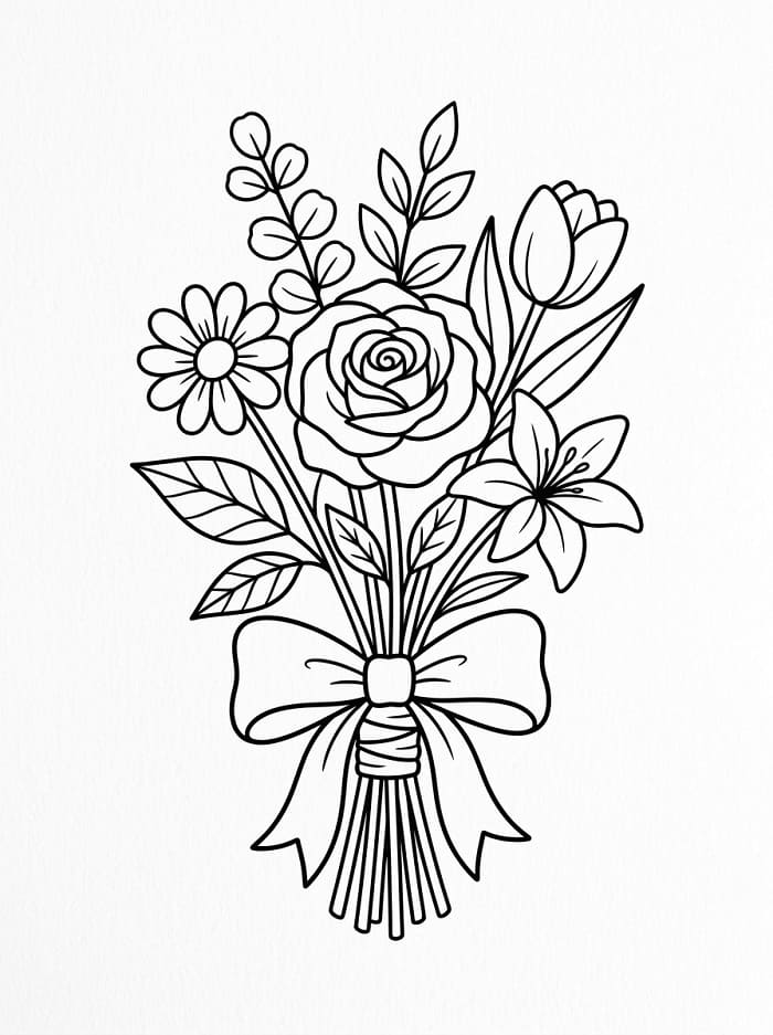 Wundervoller Blumenstrauß ausmalbilder