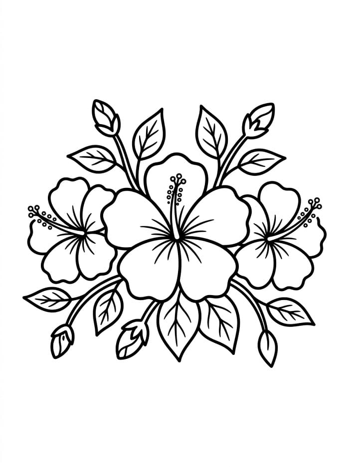 Wundervoller Hibiskus ausmalbilder