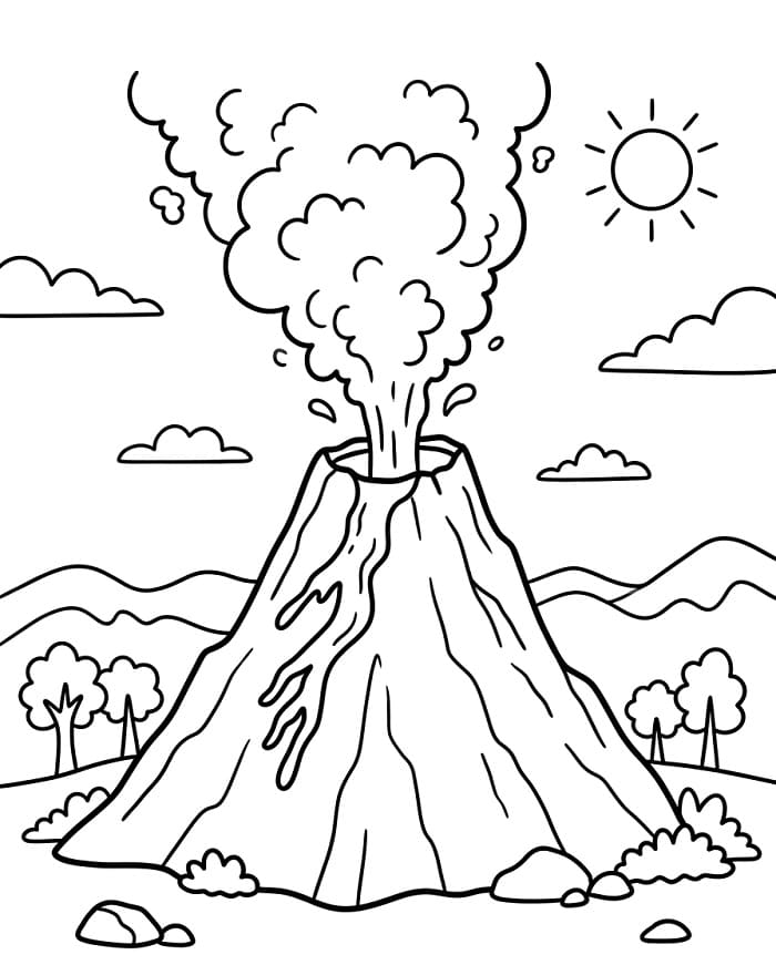 Wundervoller Vulkan ausmalbilder