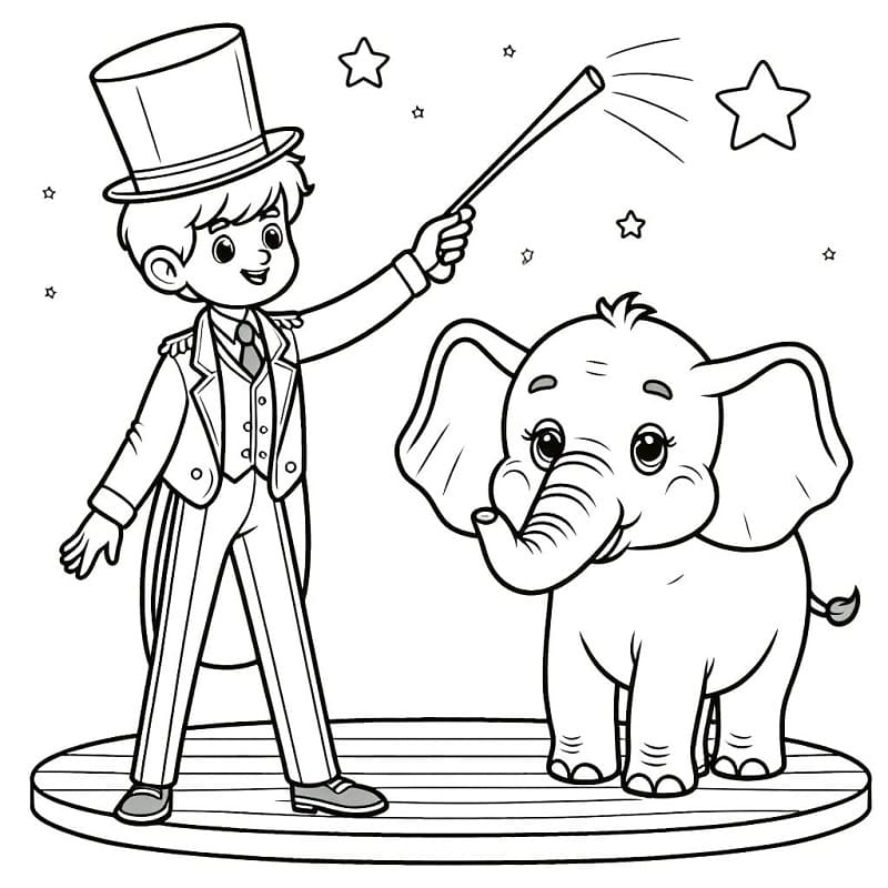 Zirkus druckbereit ausmalbilder