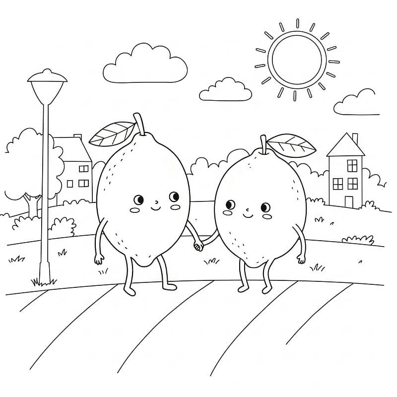 Zitrone zum Drucken ausmalbilder