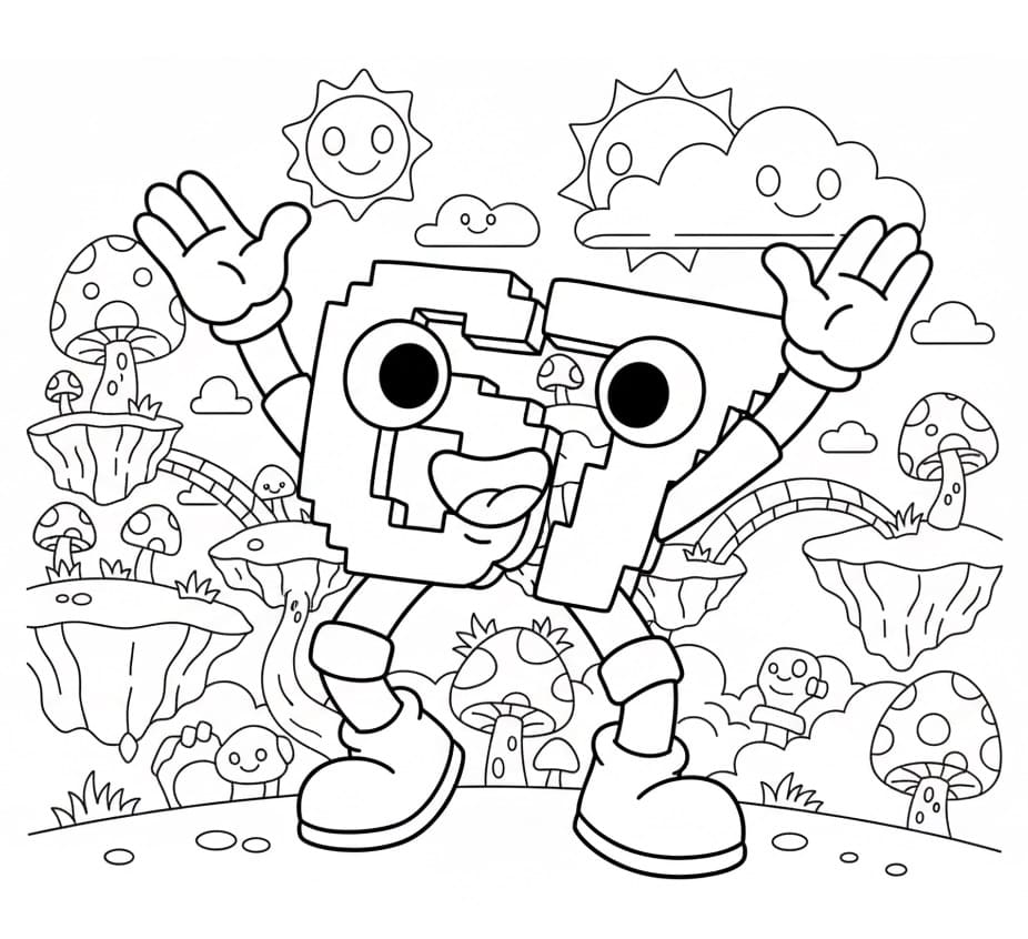 67 Brainrot für Kinder ausmalbilder