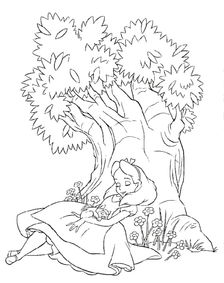 Alice im Wunderland gratis Druckvorlage ausmalbilder