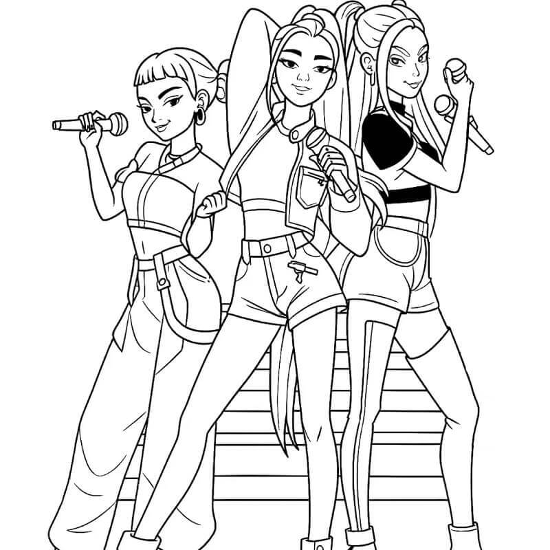 Animierte KPop Demon Hunters ausmalbilder