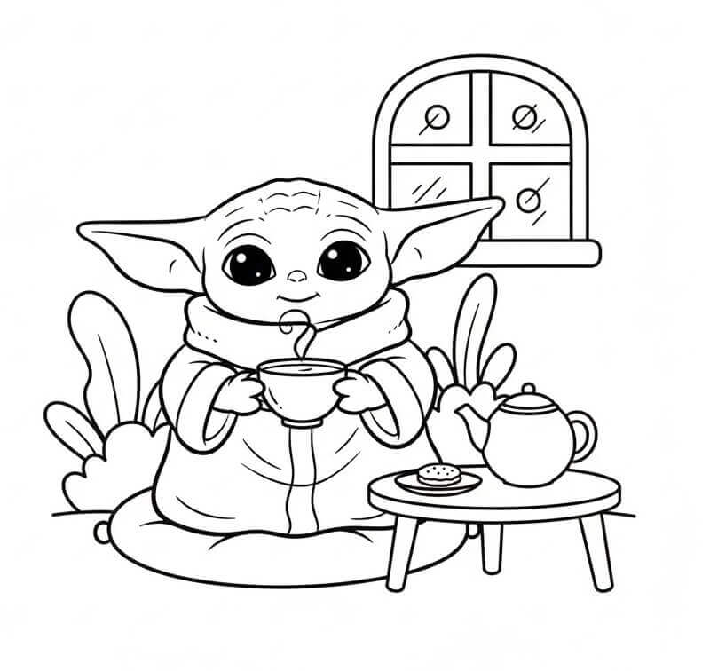 Animierter Baby Yoda ausmalbilder