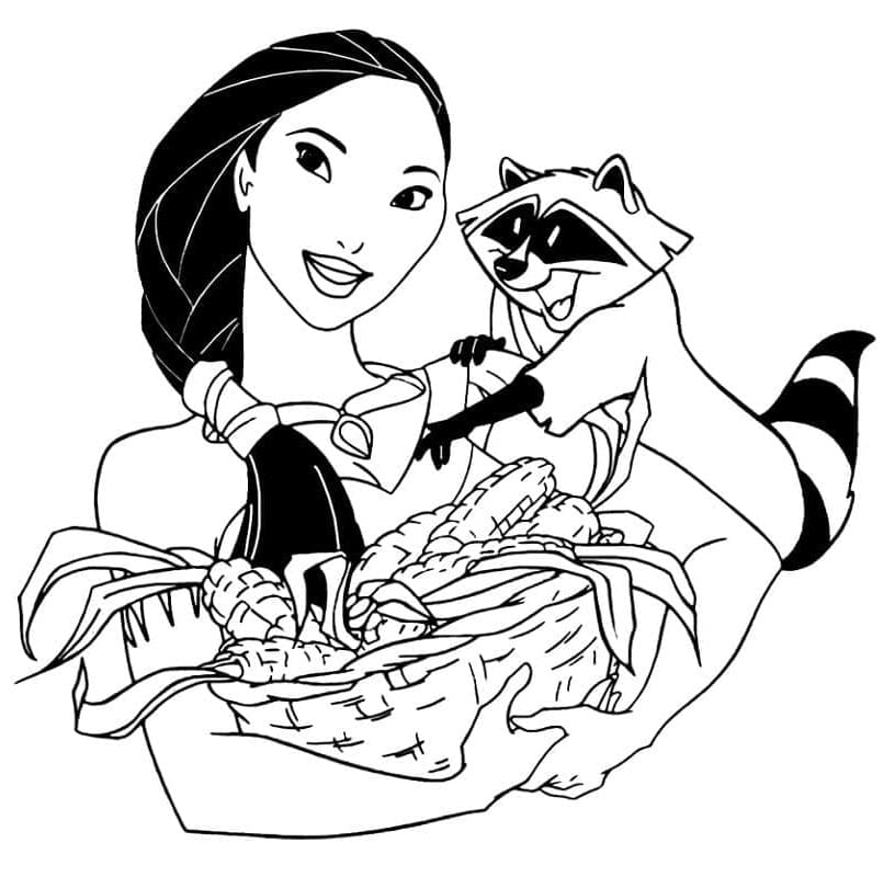 Animiertes Pocahontas ausmalbilder