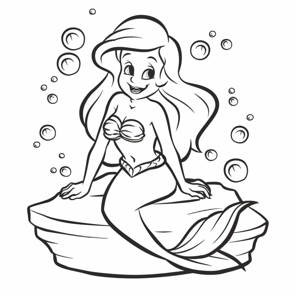 Arielle Druckvorlage für Kinder ausmalbilder