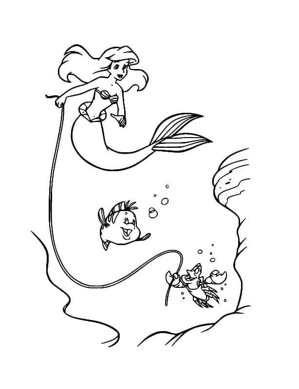 Arielle die Meerjungfrau kostenlos für Kinder ausmalbilder