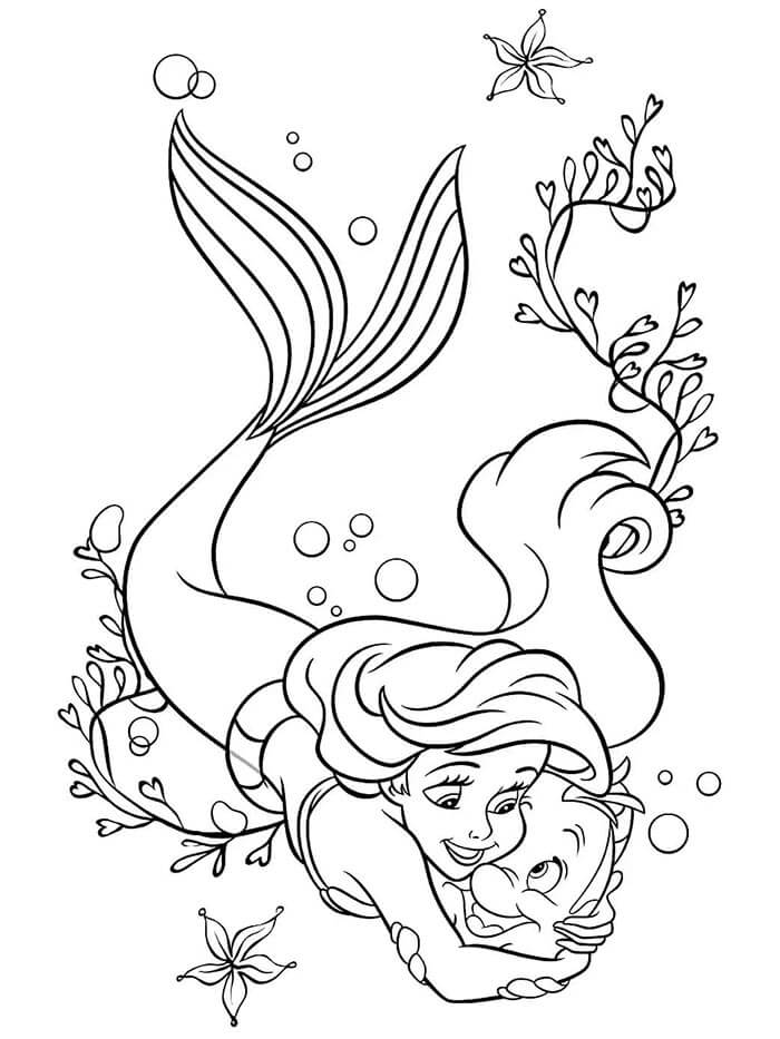 Arielle gratis Druckvorlage ausmalbilder