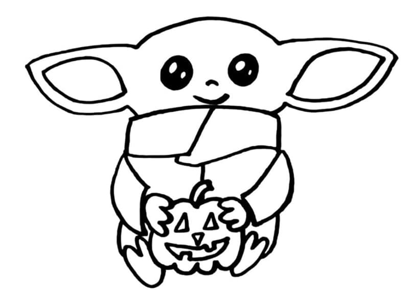 Baby Yoda Druckvorlage für Kinder ausmalbilder