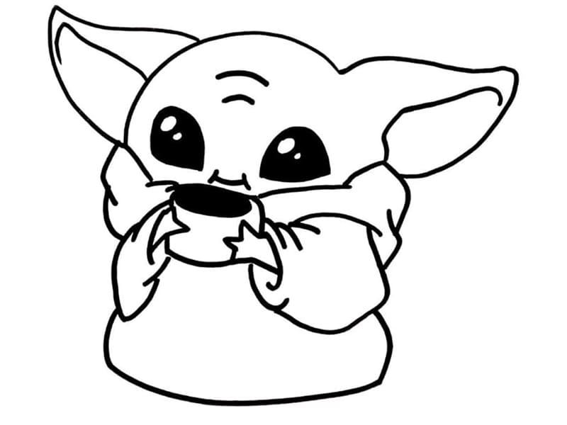 Baby Yoda für 2-jährige Kinder ausmalbilder
