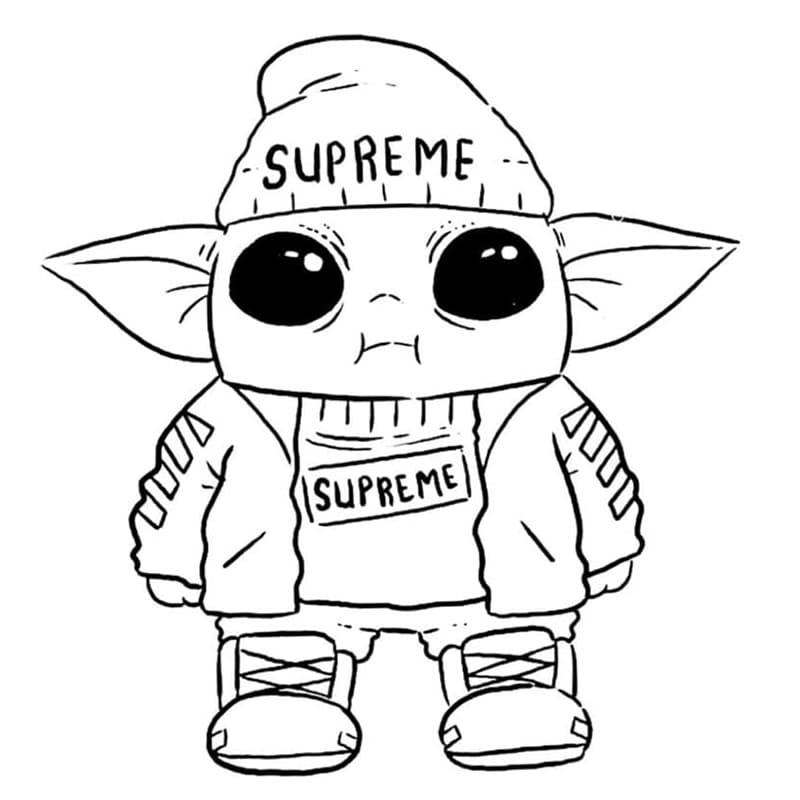 Baby Yoda für 3-jährige Kinder ausmalbilder