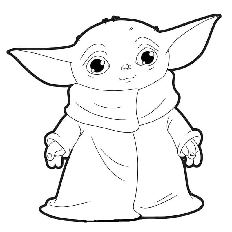 Baby Yoda für 6-jährige Kinder ausmalbilder