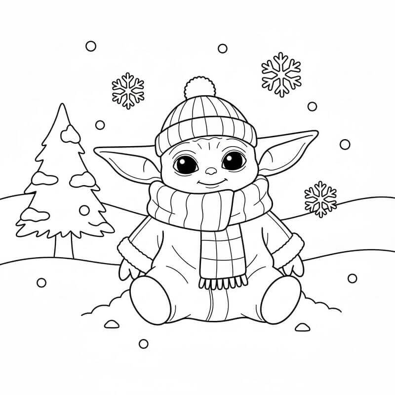 Baby Yoda gratis ausmalbilder