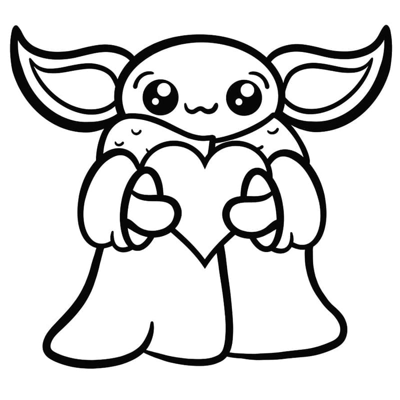 Baby Yoda kostenlos für Kinder ausmalbilder