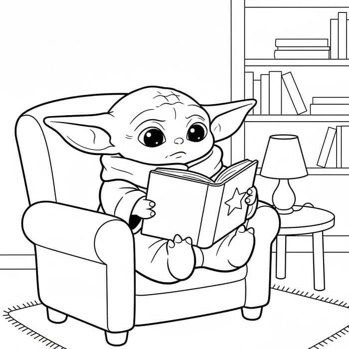 Baby Yoda kostenlos verfügbar ausmalbilder