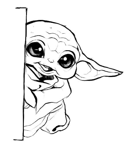 Baby Yoda zum Drucken ausmalbilder
