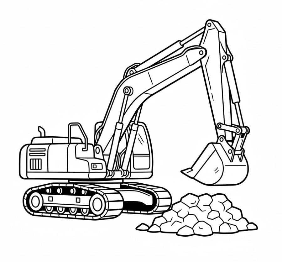 Bagger gratis Druckvorlage ausmalbilder