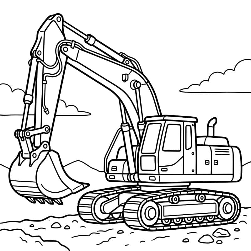 Bagger im Einsatz ausmalbilder