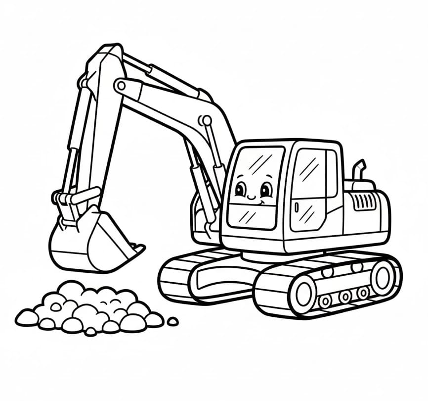 Bagger zum Drucken ausmalbilder
