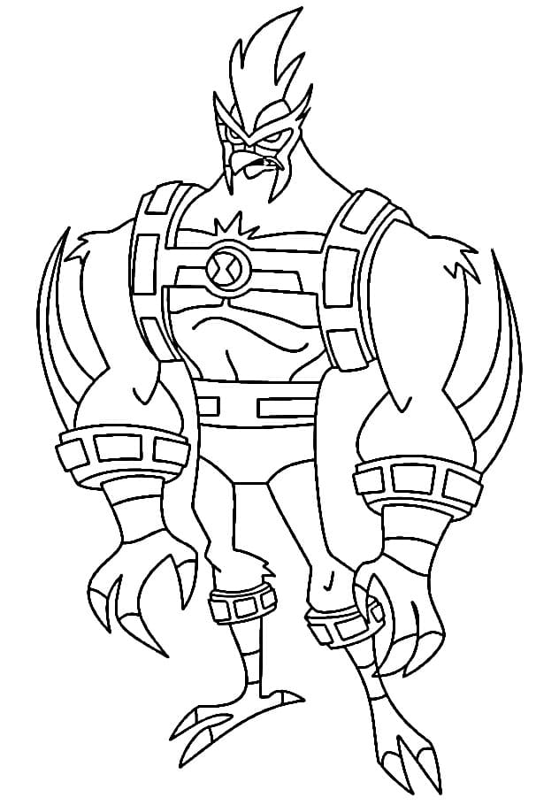 Ben 10 Kickin Hawk ausmalbilder