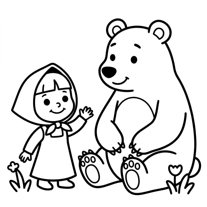 Bezaubernde Masha und der Bär ausmalbilder