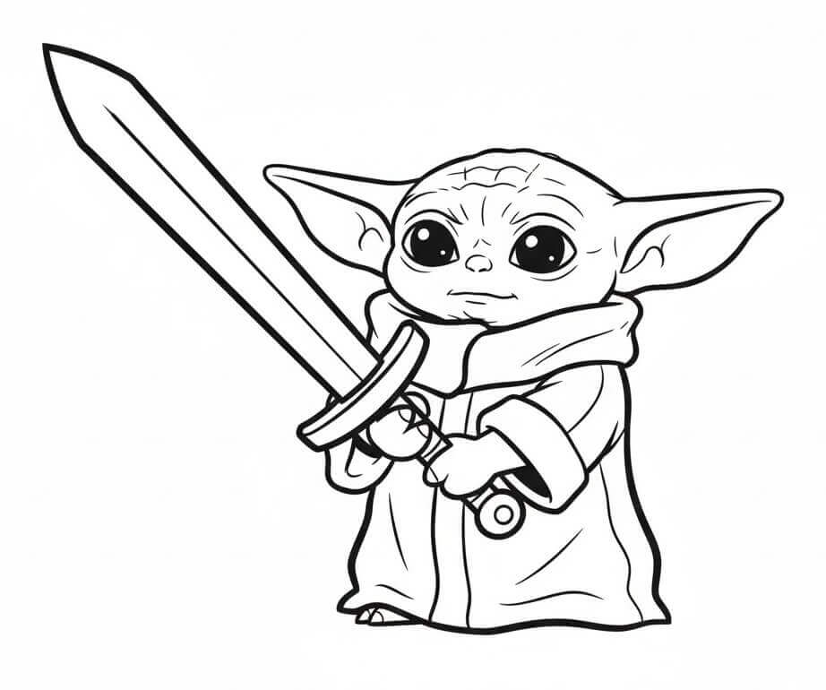 Bezaubernder Baby Yoda ausmalbilder