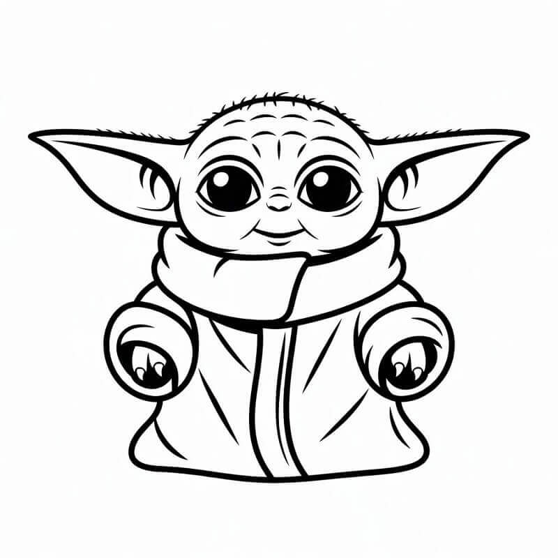 Cartoon Baby Yoda ausmalbilder