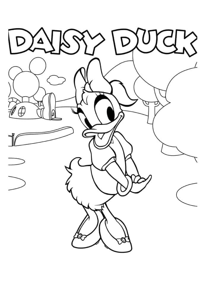 Cartoon Daisy Duck ausmalbilder