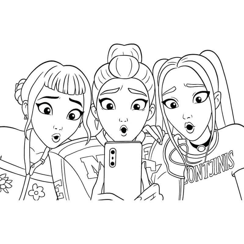 Cartoon KPop Demon Hunters ausmalbilder