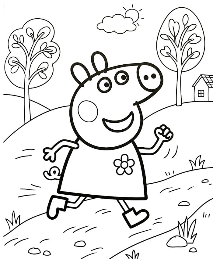 Cartoon niedliche Peppa Wutz ausmalbilder