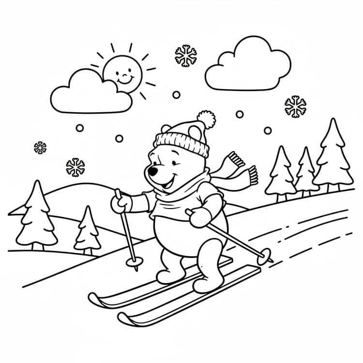 Cartoon niedlicher Winnie Puuh ausmalbilder