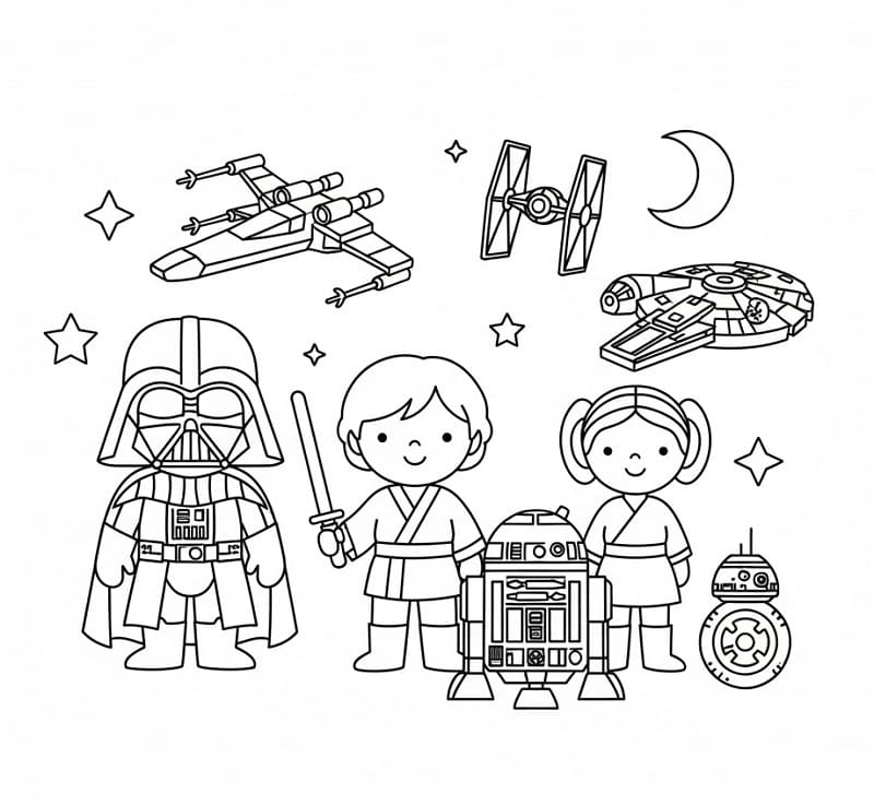 Cartoon niedliches Star Wars ausmalbilder