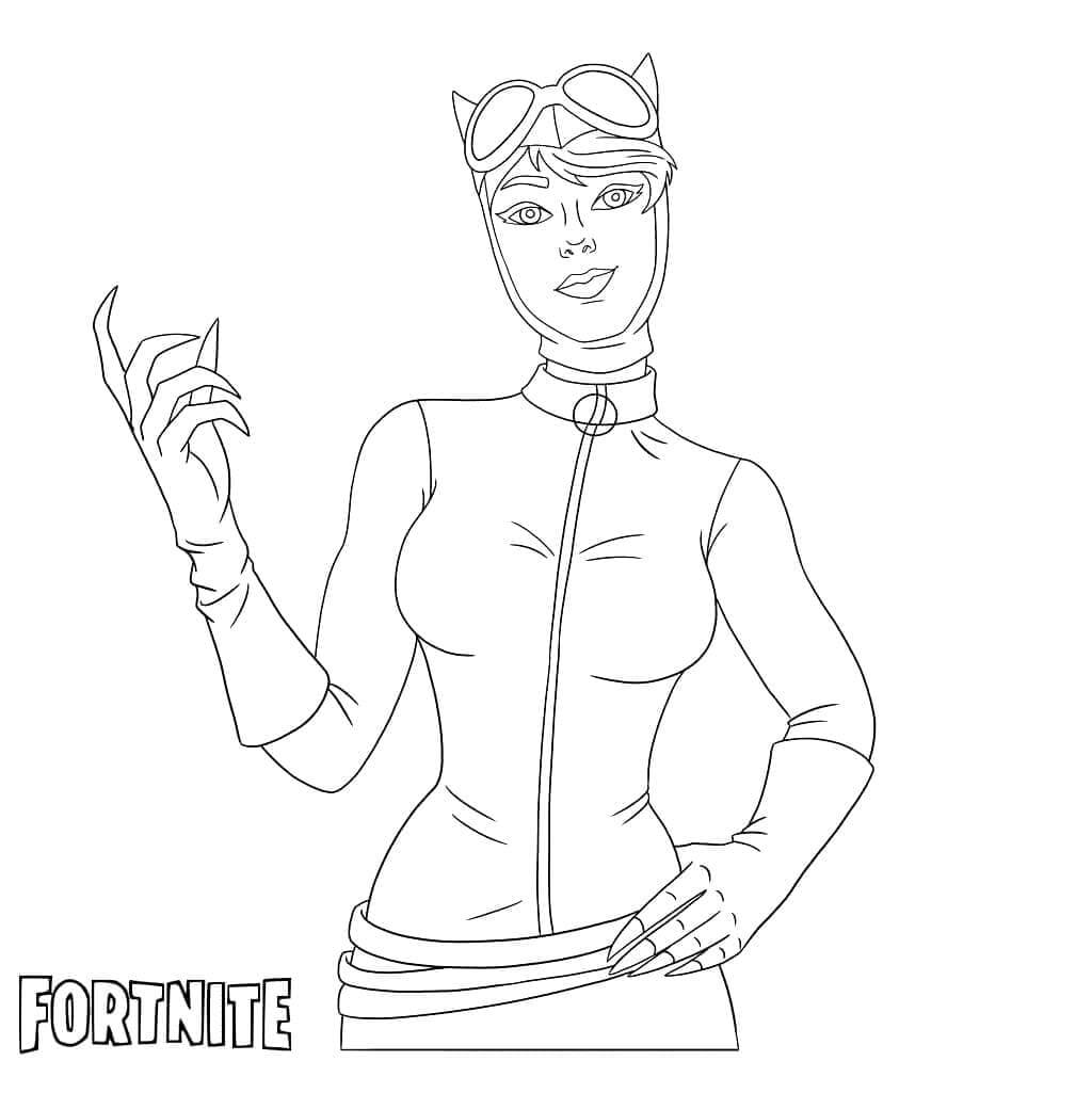 Catwoman aus Fortnite ausmalbilder