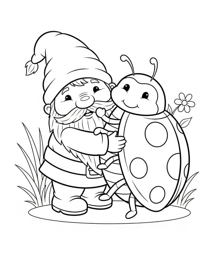 Cooler Gnom ausmalbilder