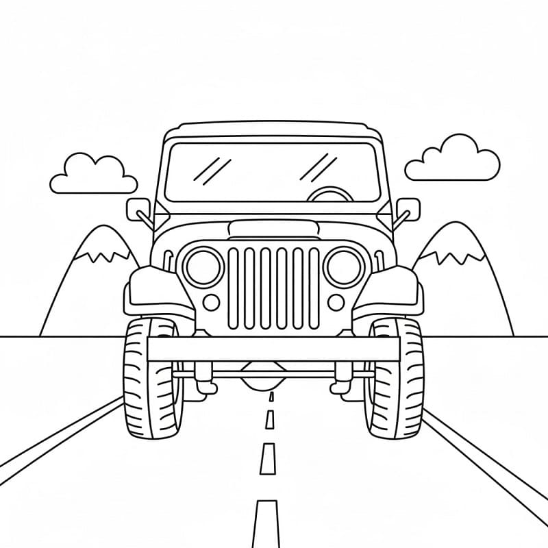 Cooler Jeep ausmalbilder