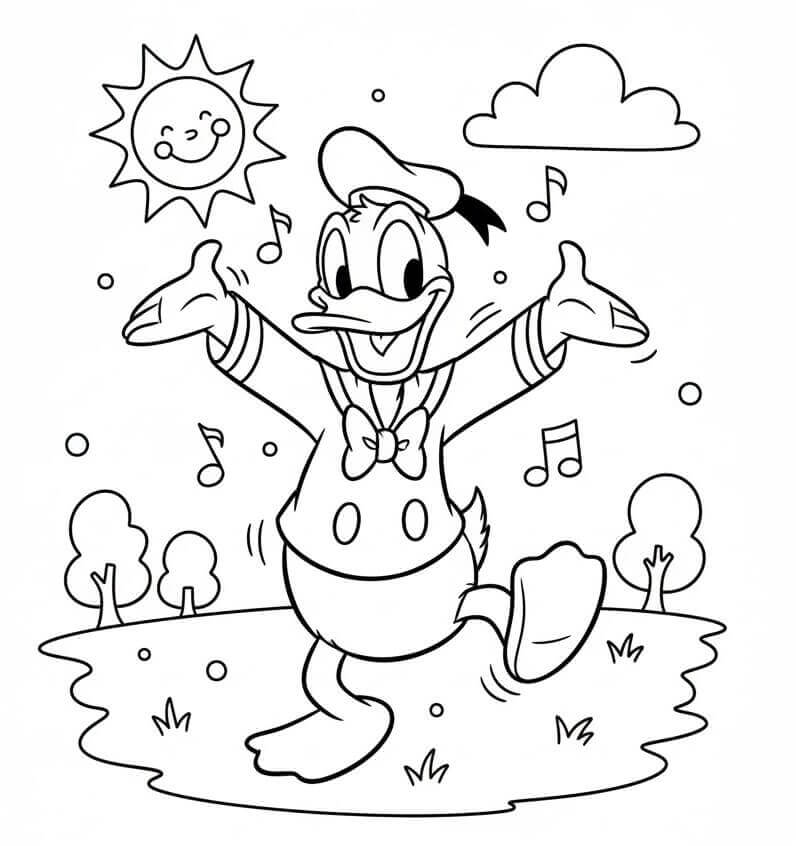 Donald Duck tanzt ausmalbilder