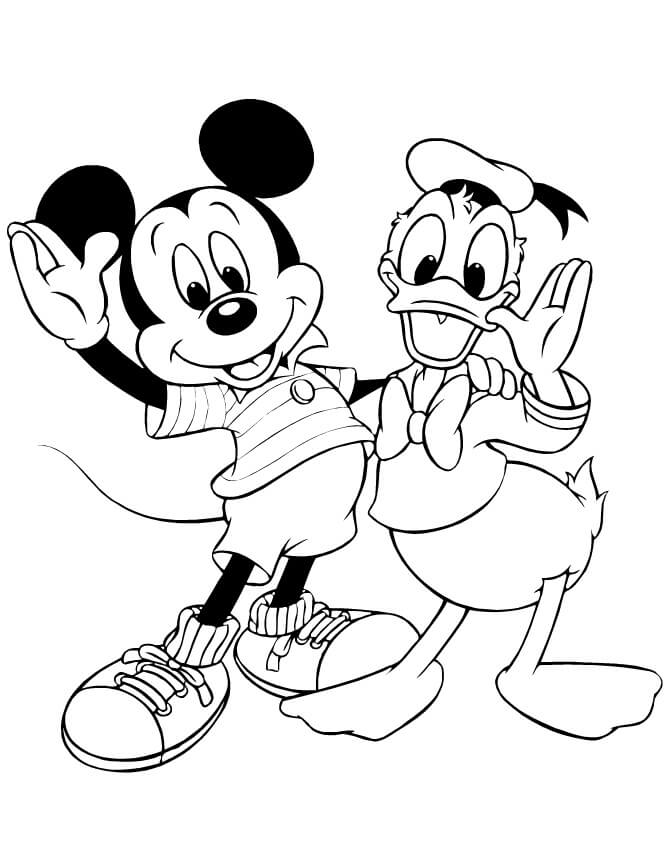 Donald Duck und Mickey Mouse ausmalbilder