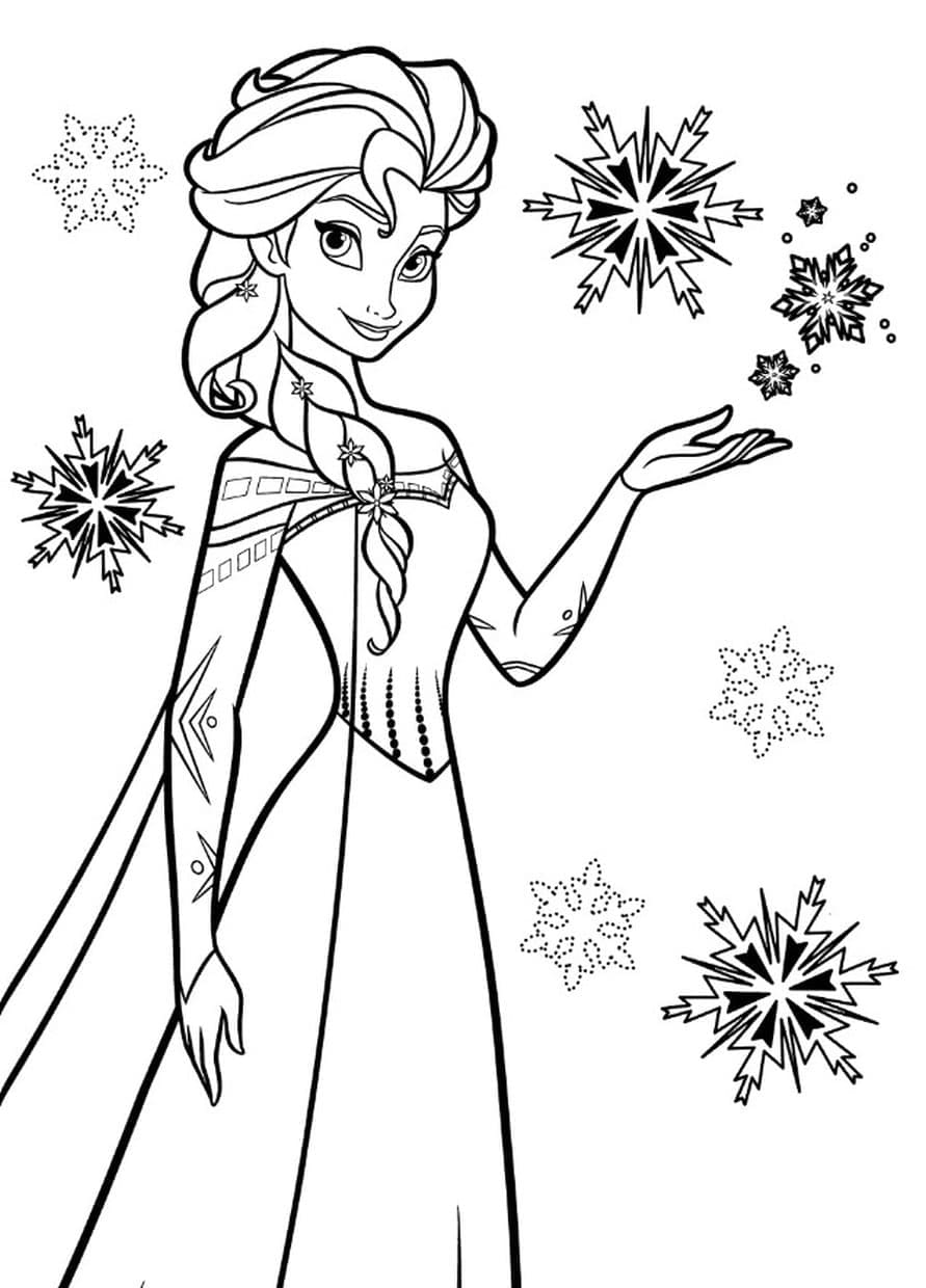 Druckbare Elsa für Kinder ausmalbilder